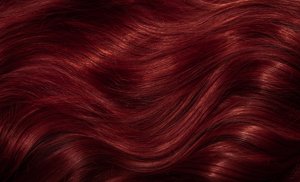 Swatch of cherry red copper hair